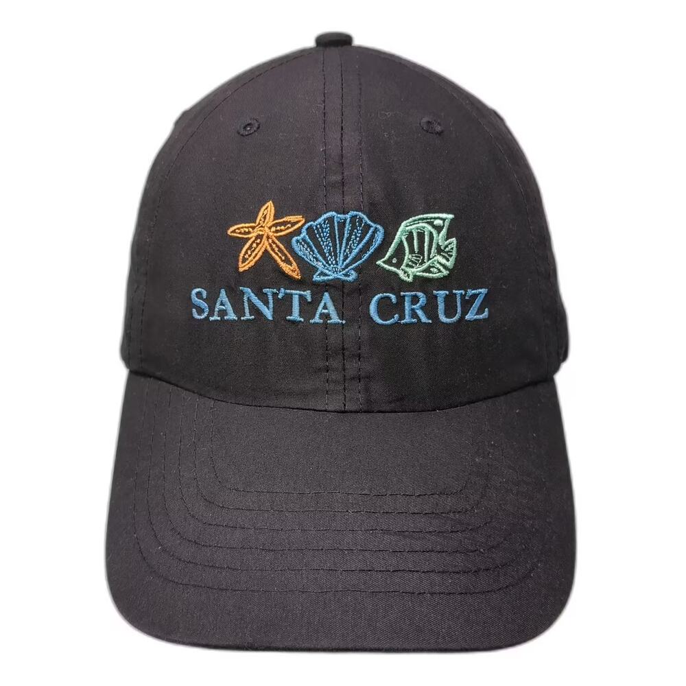 Tropical Trends Santa Cruz Baseball Cap Black Blue OS Hat Embroidered Strapback